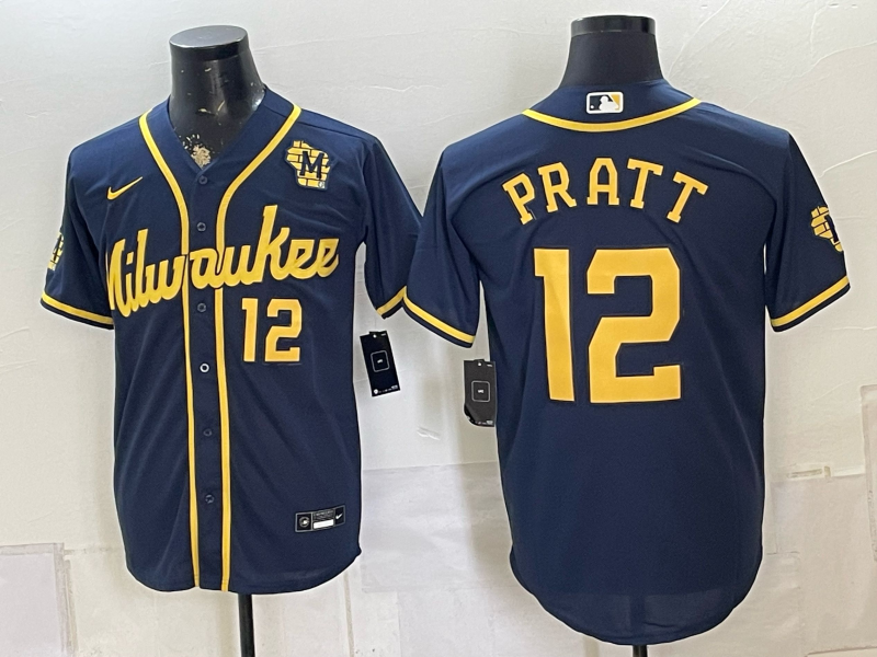 Men 2026 Milwaukee Brewers #12 Pratt blue Game Nike MLB Jersey 0816003->milwaukee brewers->MLB Jersey